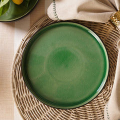 Green Crackle Glaze Dessert Plate