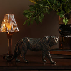 Brown Polyresin Walking Leopard