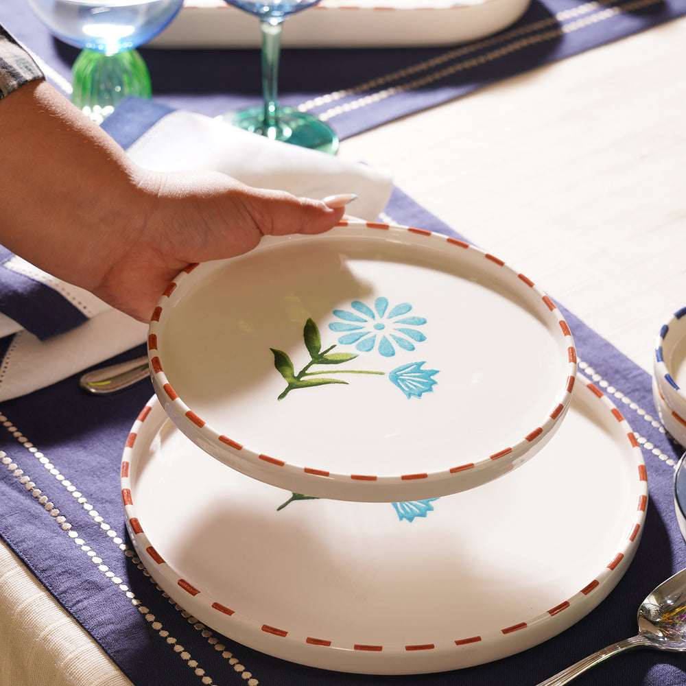 Orange & White Hand Painted Dessert Platter