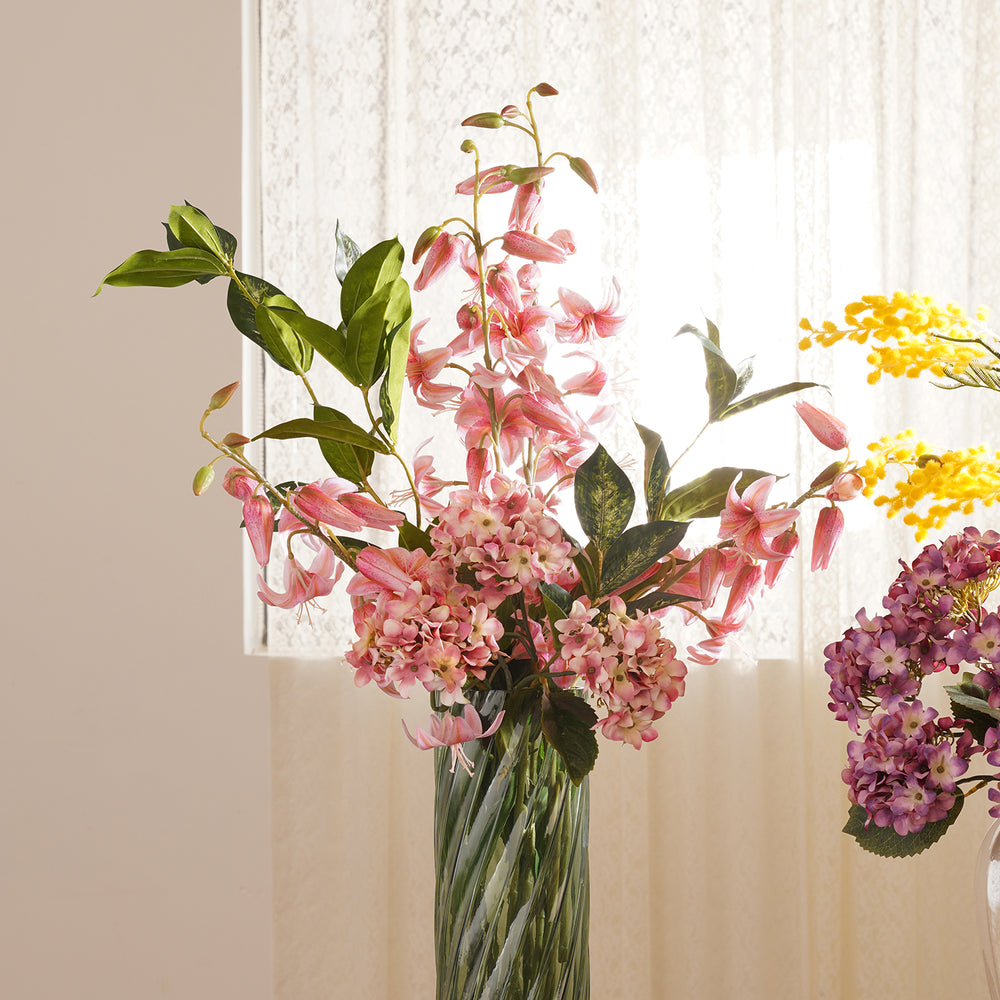Pink Lily Artificial Flower Stem - Single
