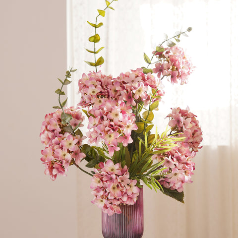 Light Pink Hydranger Artificial Flower Stem - Single