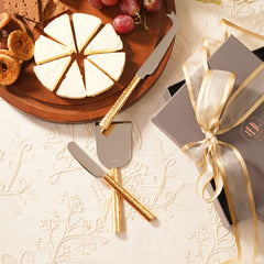 Set of 3 Gold Hammered Cheese Knives