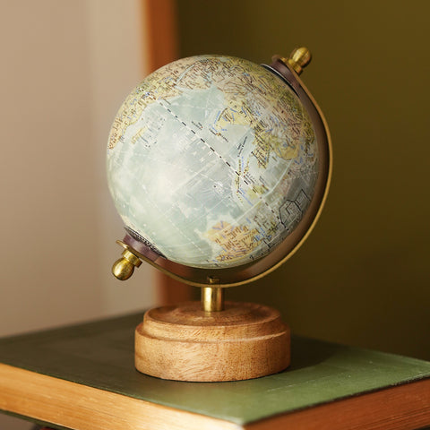 Blue Decorative Globe with Stand - Small