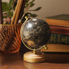 Black Decorative Globe with Stand - Small