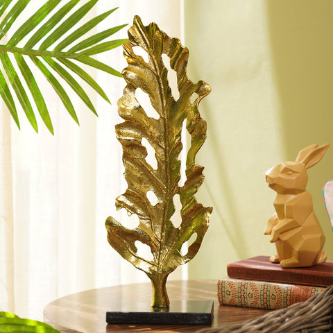Gold Metal Leaf on Marble Base