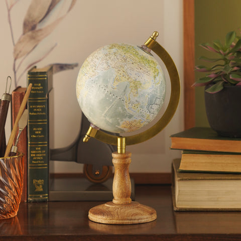 Blue Decorative Globe with Stand - Medium