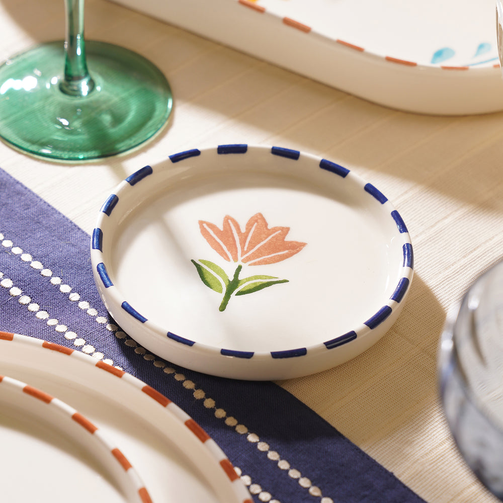 Set of 2 Blue & White Hand Painted Coasters