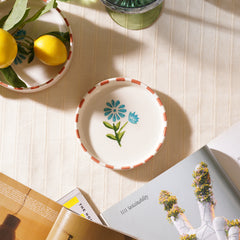 Set of 2 Orange & Blue Hand Painted Coasters