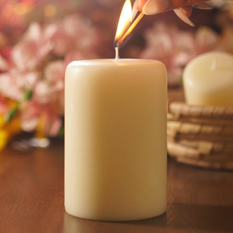 White Lavender & Chamomile Pillar Candle - Large