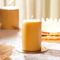 Mustard Oud Pillar Candle - Large