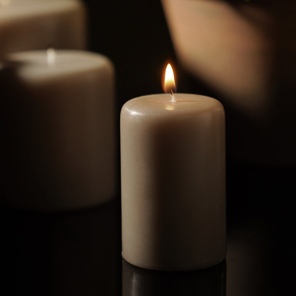 Grey Neroli Pillar Candle - Small