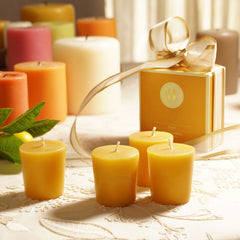 Set of 4 Mustard Oud Votive Candles