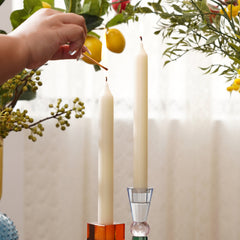 Set of 2 White Lavender & Chamomile Taper Candles