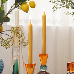 Set of 2 Mustard Oud Taper Candles