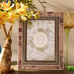 Pink Printed Faux Leather Photo Frame - Large