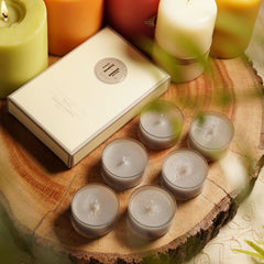 Set of 6 Grey Neroli Tea Lights