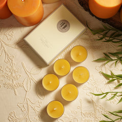 Set of 6 Mustard Oud Tea Lights