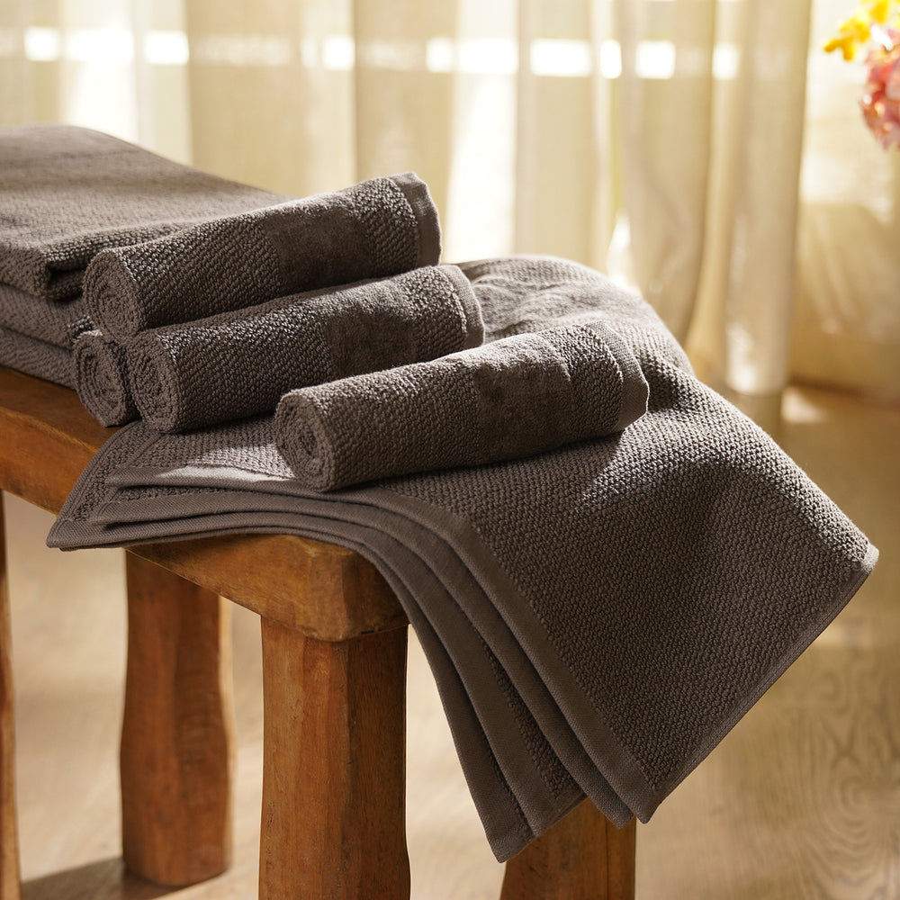 Set of 8 Dark Grey Sheared Face Towels