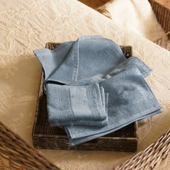 Set of 8 Indigo Sheared Face Towels