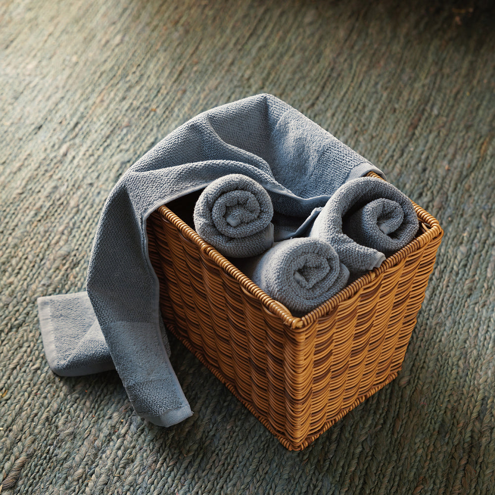 Set of 4 Indigo Sheared Hand Towels