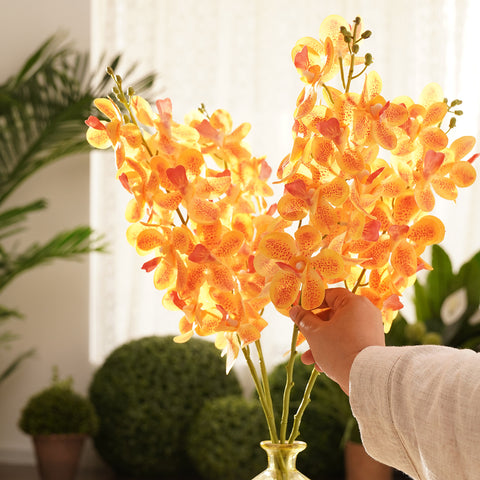 Orange Mokara Artificial Flower Stem - Single