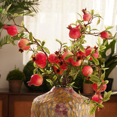 Red Pomegranate Artificial Stem - Single