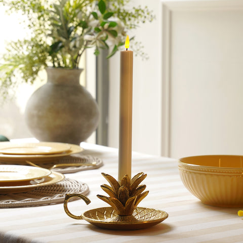 Ivory Flickering Flameless LED Taper Candle