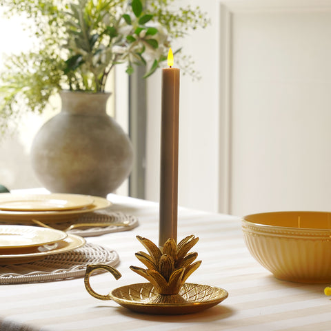 Grey Flickering Flameless LED Taper Candle