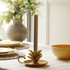 Grey Flickering Flameless LED Taper Candle