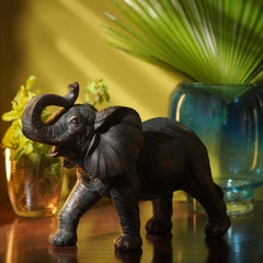 Copper Polyresin Walking Elephant - Large