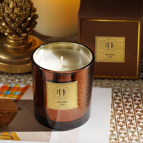 Brown Scented Wax Filled Candle Jar - Garden Oud