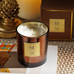 Brown Scented Wax Filled Candle Jar - Garden Oud