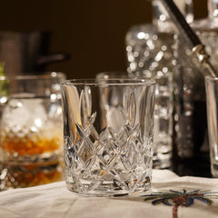 Clear Textured Cut Whiskey Glass