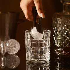 Clear Textured Cut Whiskey Glass