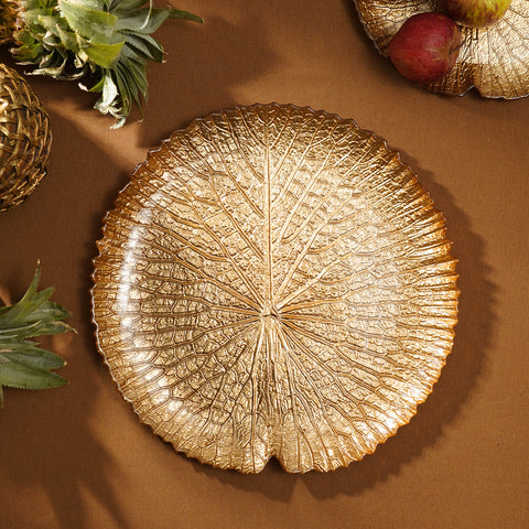 Gold Lotus Leaf Decorative Platter - Large