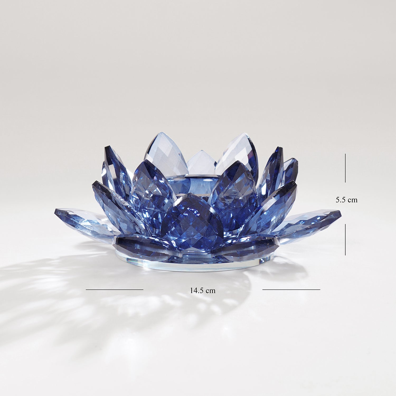 Shop Blue Crystal Lotus Shaped Crystal Candle Holder - at Best