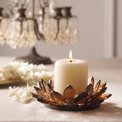 Amber Crystal Candle Holder