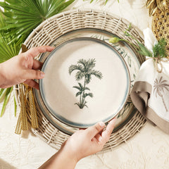 Ivory Ceramic Printed Dessert Plate