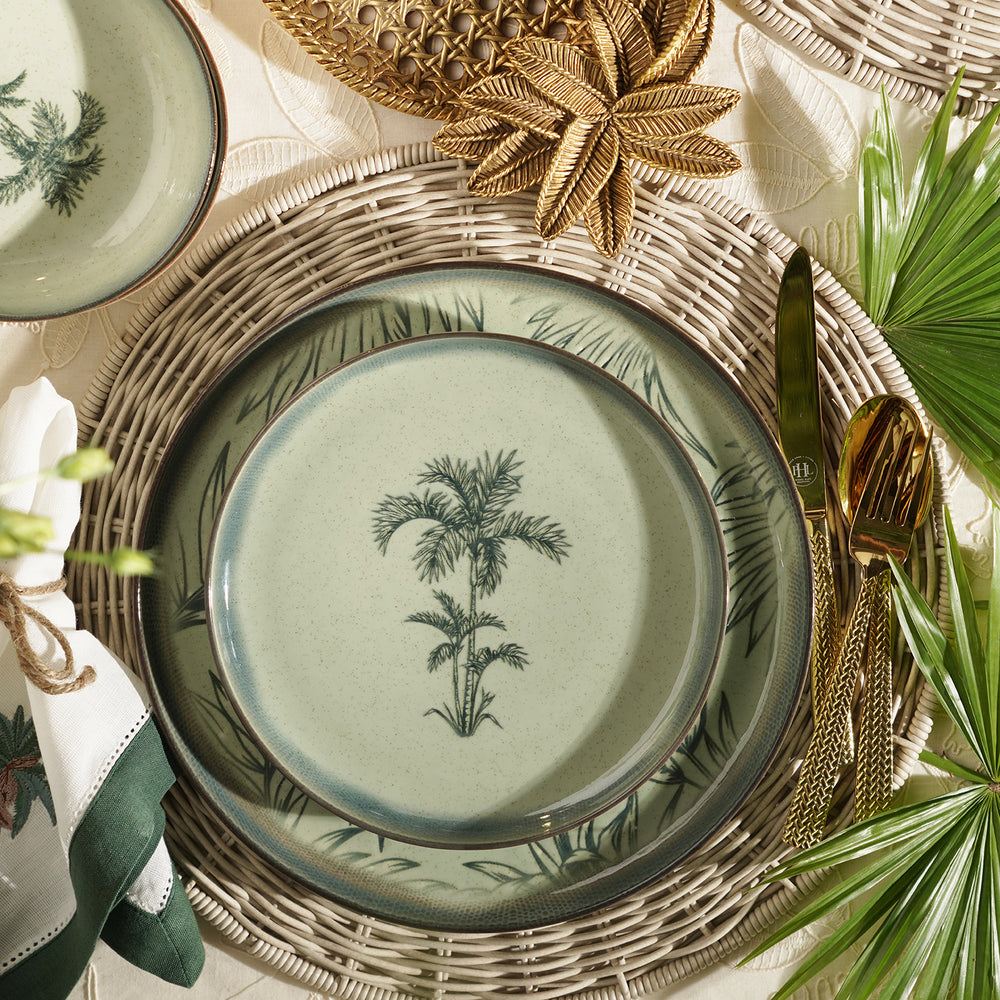 Ivory Ceramic Printed Dessert Plate
