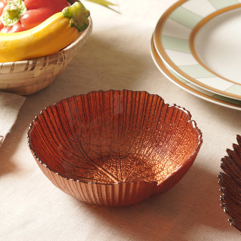 Dark Red Lotus Leaf Decorative Bowl - Small