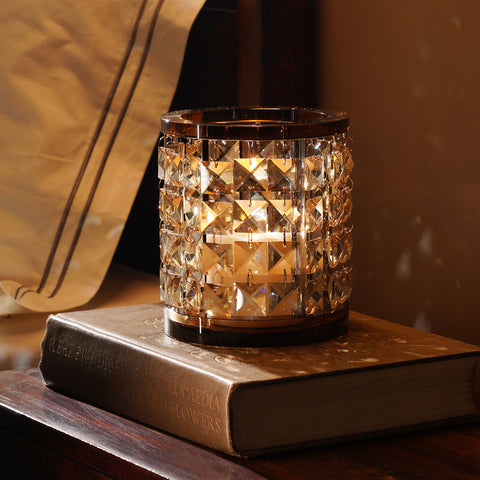 Dark Amber Crystal Tealight Holder