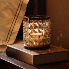 Dark Amber Crystal Tealight Holder