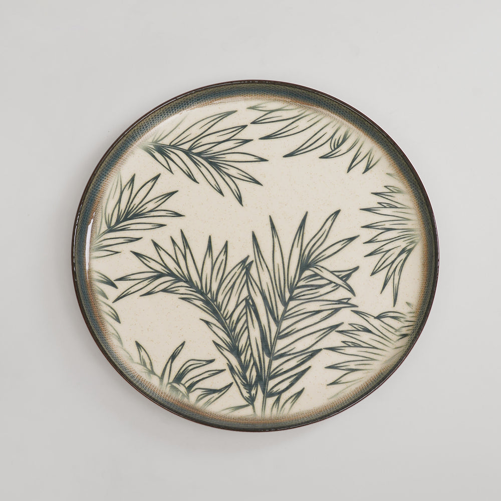 Green Ceramic Printed Dinner Plate