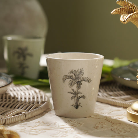 Ivory Ceramic Printed Tumbler