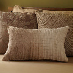 Ivory Pleated Rectangle Cushion Cover