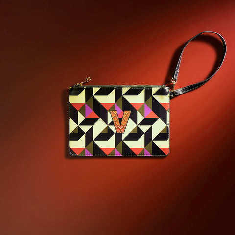 Orange & Pink V Flat Travel Pouch