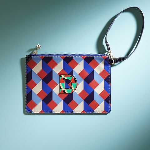 Blue & Peach D Flat Travel Pouch