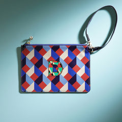 Blue & Peach D Flat Travel Pouch