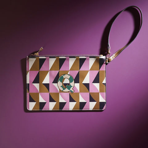 Pink & Green Q Flat Travel Pouch