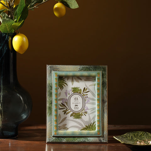 Green Como Printed Faux Leather Photo Frame - Large